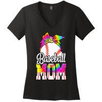 Dye Baseball Mom Baseball Mama Sport MotherS Day Women's V-Neck T-Shirt