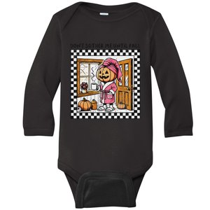 DonT Bother Me Until Fall Halloween Boo Pumpkin Patch Ghost Baby Long Sleeve Bodysuit