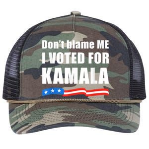 Dont Blame Me I Voted For Kamala Pro Harris Supporter Retro Rope Trucker Hat Cap