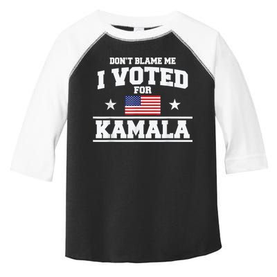 Dont Blame Me I Voted For Kamala Pro Harris Supporter Toddler Fine Jersey T-Shirt