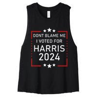 Dont Blame Me I Voted For Kamala Pro Harris Supporter Women's Racerback Cropped Tank