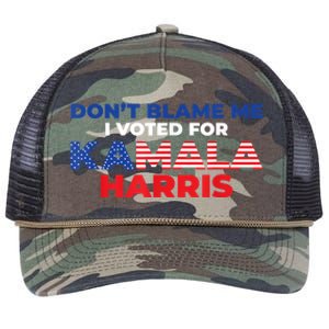 Dont Blame Me I Voted For Kamala Pro Harris Supporter Retro Rope Trucker Hat Cap