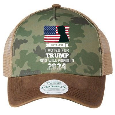 DonT Blame Me I Voted For Trump Trump 2024 Patriot Us Flag Meaningful Gift Legacy Tie Dye Trucker Hat