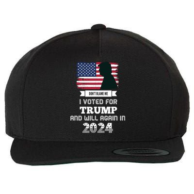 DonT Blame Me I Voted For Trump Trump 2024 Patriot Us Flag Meaningful Gift Wool Snapback Cap