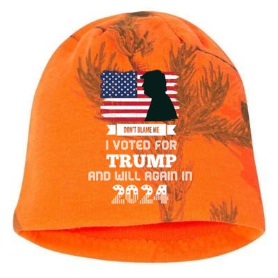 DonT Blame Me I Voted For Trump Trump 2024 Patriot Us Flag Meaningful Gift Kati - Camo Knit Beanie