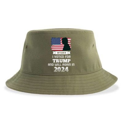 DonT Blame Me I Voted For Trump Trump 2024 Patriot Us Flag Meaningful Gift Sustainable Bucket Hat