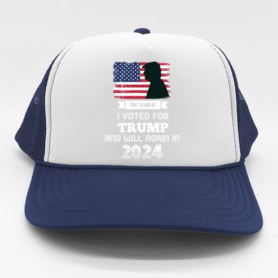 DonT Blame Me I Voted For Trump Trump 2024 Patriot Us Flag Meaningful Gift Trucker Hat