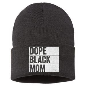 Dope Black Mom Black History Month Pride Juneteenth Sustainable Knit Beanie