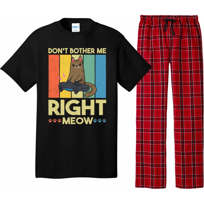 DonT Bother Me Right Meow Funny Video Gamer And Cat Lover Pajama Set