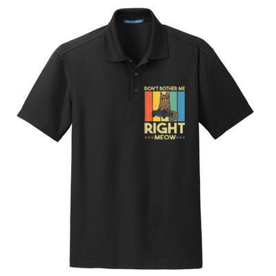 DonT Bother Me Right Meow Funny Video Gamer And Cat Lover Dry Zone Grid Polo