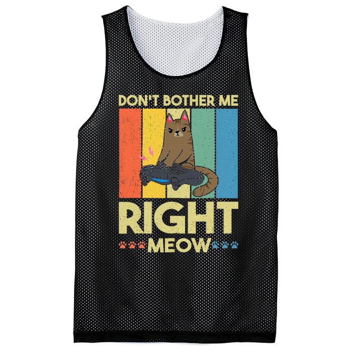 DonT Bother Me Right Meow Funny Video Gamer And Cat Lover Mesh Reversible Basketball Jersey Tank