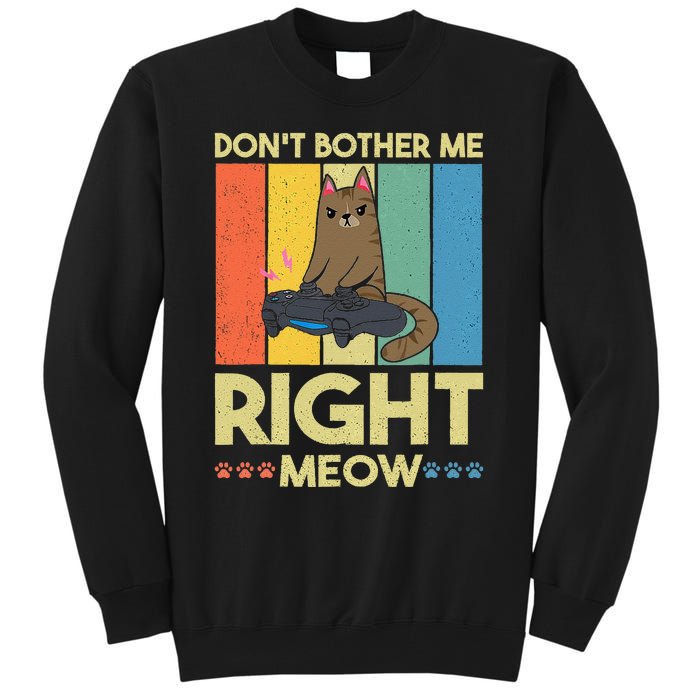 DonT Bother Me Right Meow Funny Video Gamer And Cat Lover Tall Sweatshirt