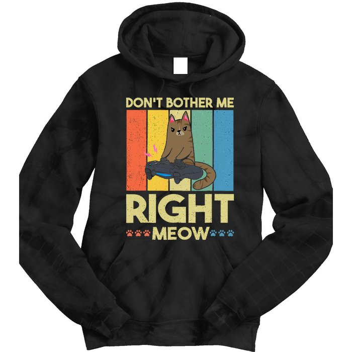 DonT Bother Me Right Meow Funny Video Gamer And Cat Lover Tie Dye Hoodie