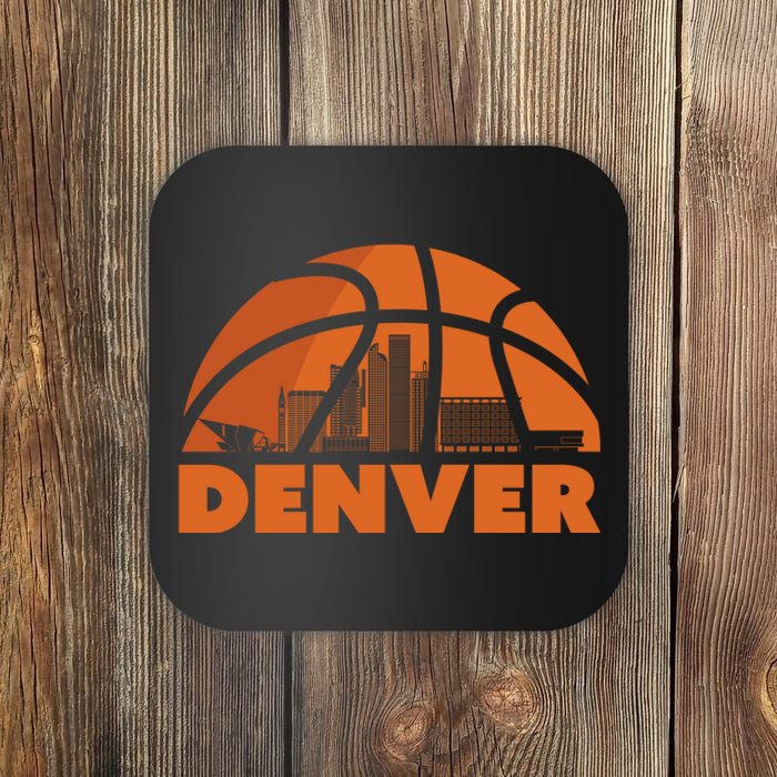 Denver City Skyline Colorado Basketball Fan Jersey Coaster