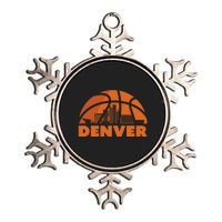 Denver City Skyline Colorado Basketball Fan Jersey Metallic Star Ornament