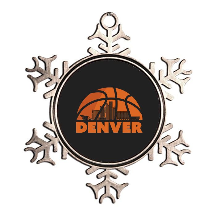 Denver City Skyline Colorado Basketball Fan Jersey Metallic Star Ornament