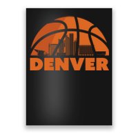 Denver City Skyline Colorado Basketball Fan Jersey Poster