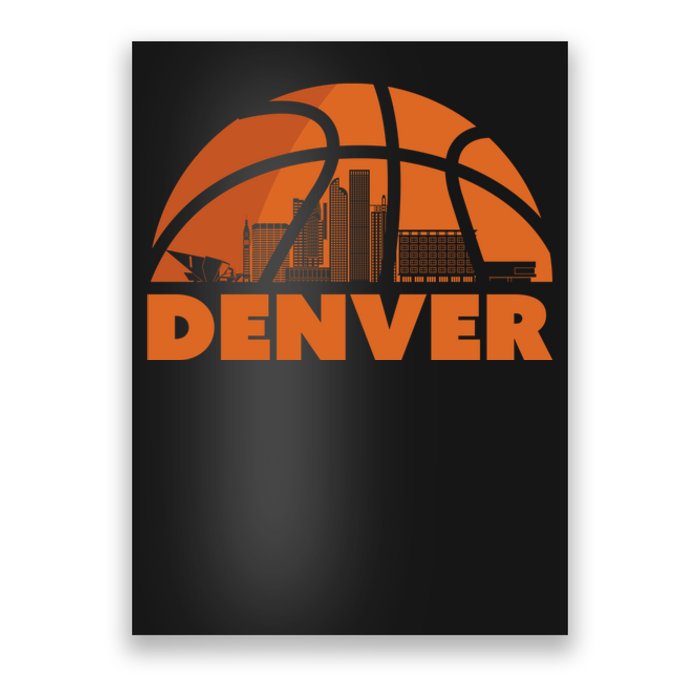 Denver City Skyline Colorado Basketball Fan Jersey Poster