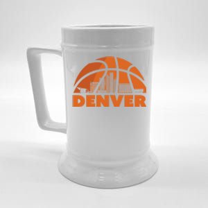 Denver City Skyline Colorado Basketball Fan Jersey Beer Stein