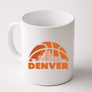 Denver City Skyline Colorado Basketball Fan Jersey Coffee Mug