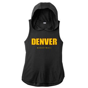 Denver Basketball Mile City High Colorado Practice Jersey Ladies PosiCharge Tri-Blend Wicking Draft Hoodie Tank