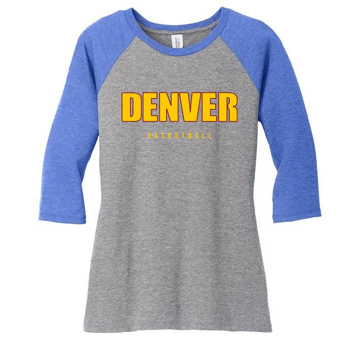 Denver Basketball Mile City High Colorado Practice Jersey Women's Tri-Blend 3/4-Sleeve Raglan Shirt