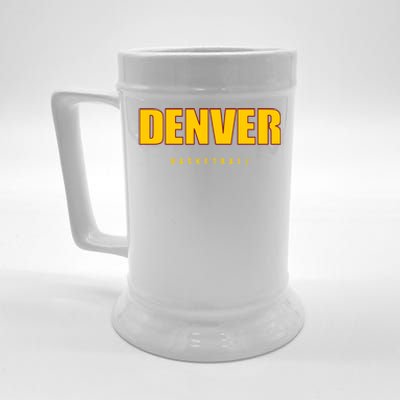 Denver Basketball Mile City High Colorado Practice Jersey Beer Stein