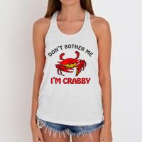 DonT Bother Me IM Crabby Funny Apparel Women's Knotted Racerback Tank