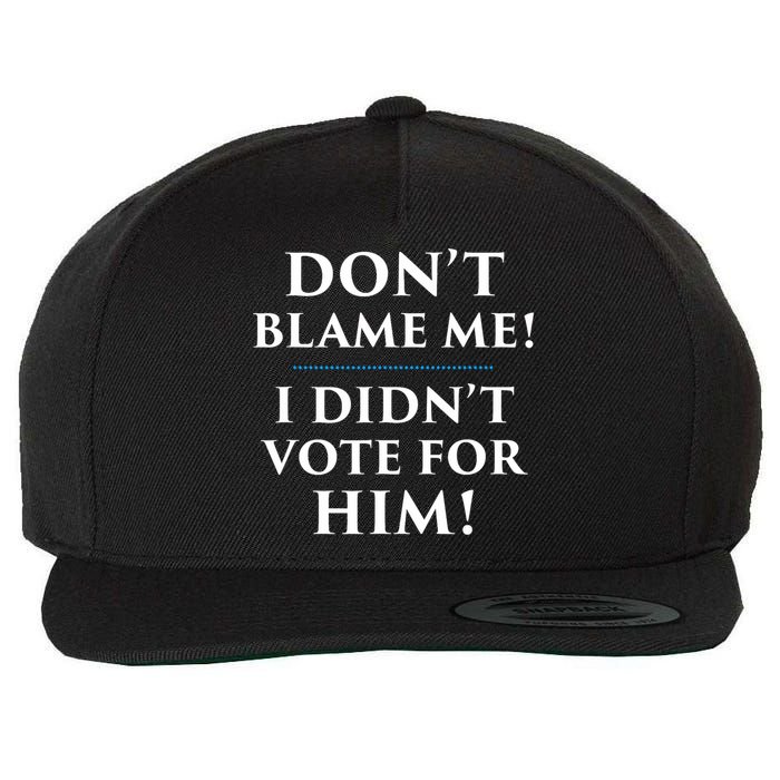 Don't Blame Me I Didn't Vote For Him Wool Snapback Cap