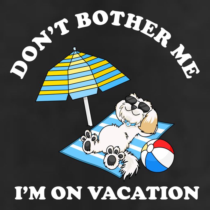 Don't Bother Me I'm On Vacation Dog Funny 7 Panel Mesh Trucker Snapback Hat
