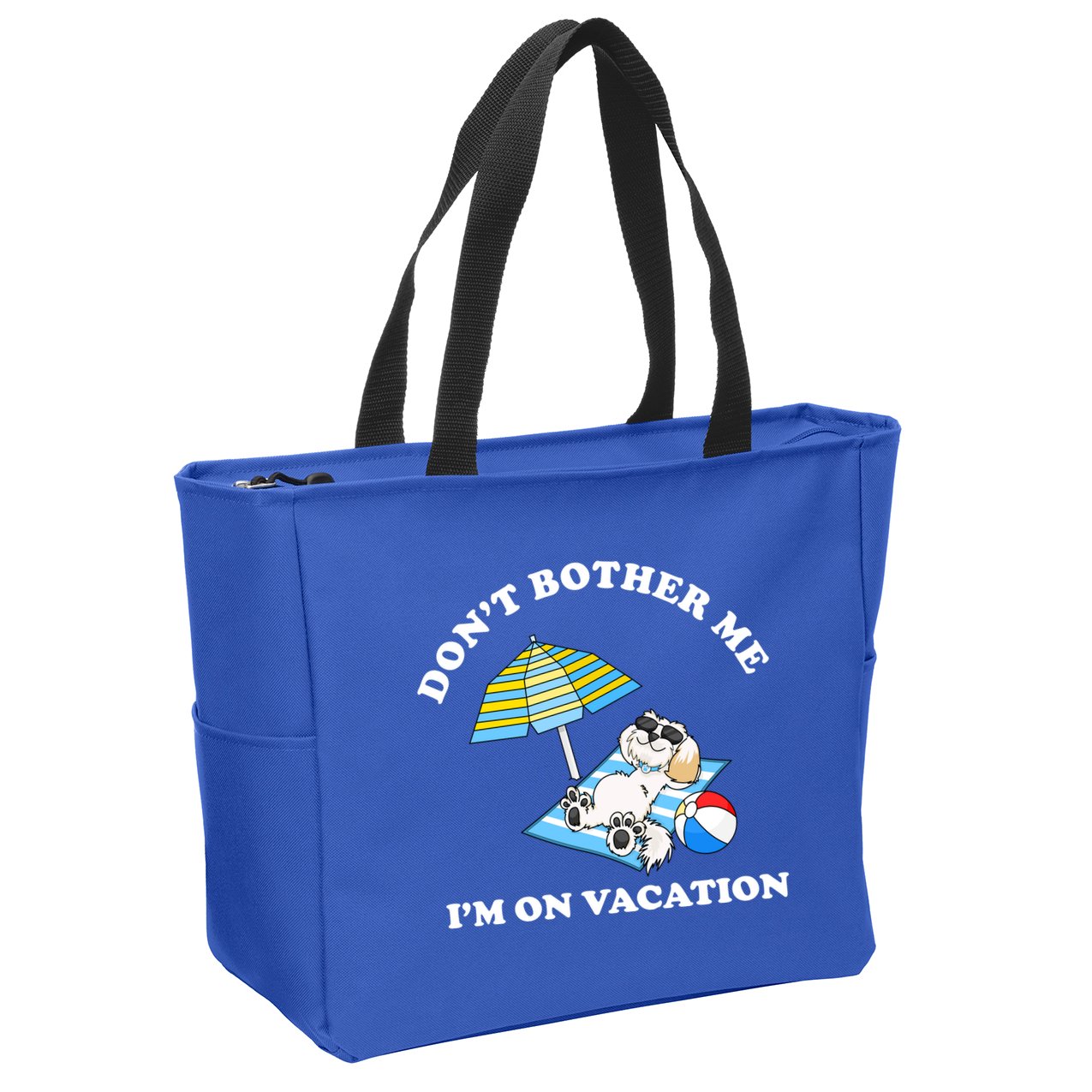 Don't Bother Me I'm On Vacation Dog Funny Zip Tote Bag