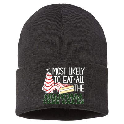 Debbie Becky Most Likely To Eat All The Christmas Tree Cakes Sustainable Knit Beanie