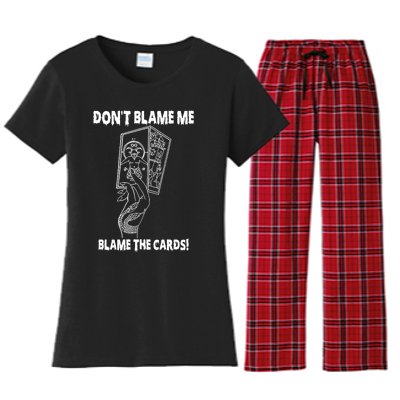 Dont Blame Me Blame The Cards Women's Flannel Pajama Set