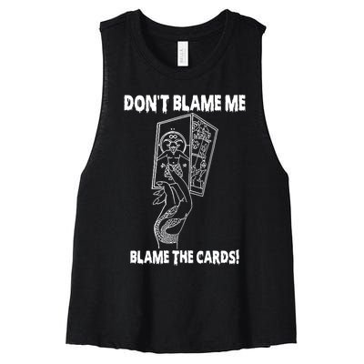 Dont Blame Me Blame The Cards Women's Racerback Cropped Tank