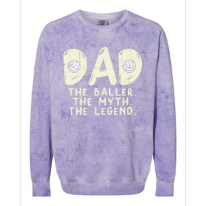 Dad Baller Myth Legend Volleyball Player Daddy Papa Gift Colorblast Crewneck Sweatshirt