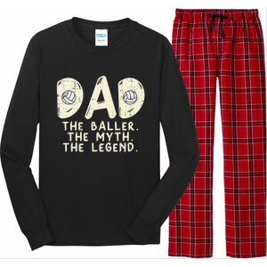 Dad Baller Myth Legend Volleyball Player Daddy Papa Gift Long Sleeve Pajama Set