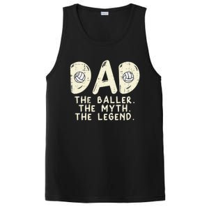 Dad Baller Myth Legend Volleyball Player Daddy Papa Gift PosiCharge Competitor Tank