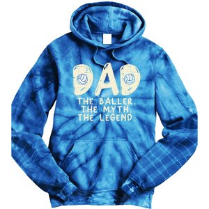 Dad Baller Myth Legend Volleyball Player Daddy Papa Gift Tie Dye Hoodie