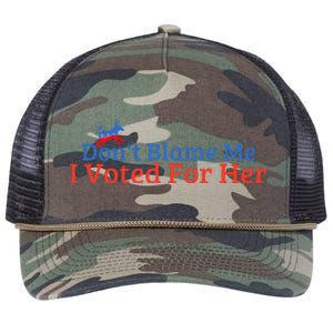 DonT Blame Me I Voted For Her Kamala Democratic Party Retro Rope Trucker Hat Cap