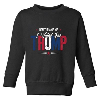 DonT Blame Me I Voted For Trump Slogan Toddler Sweatshirt