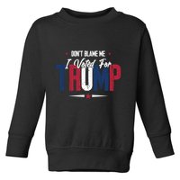 DonT Blame Me I Voted For Trump Slogan Toddler Sweatshirt