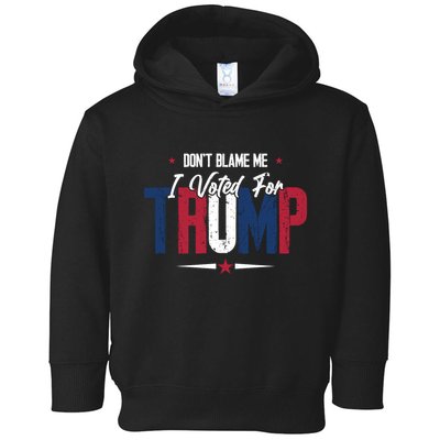 DonT Blame Me I Voted For Trump Slogan Toddler Hoodie