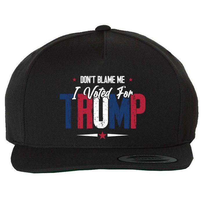 DonT Blame Me I Voted For Trump Slogan Wool Snapback Cap