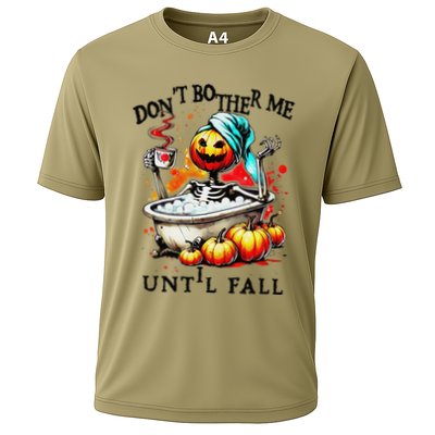 Don_t Bother Me Until Fall Skeleton Spooky Vibes Halloween Cooling Performance Crew T-Shirt