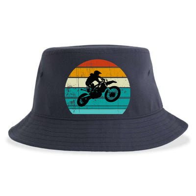 Dirt Bike Motocross Motorcycle Vintage Retro Boy Sustainable Bucket Hat