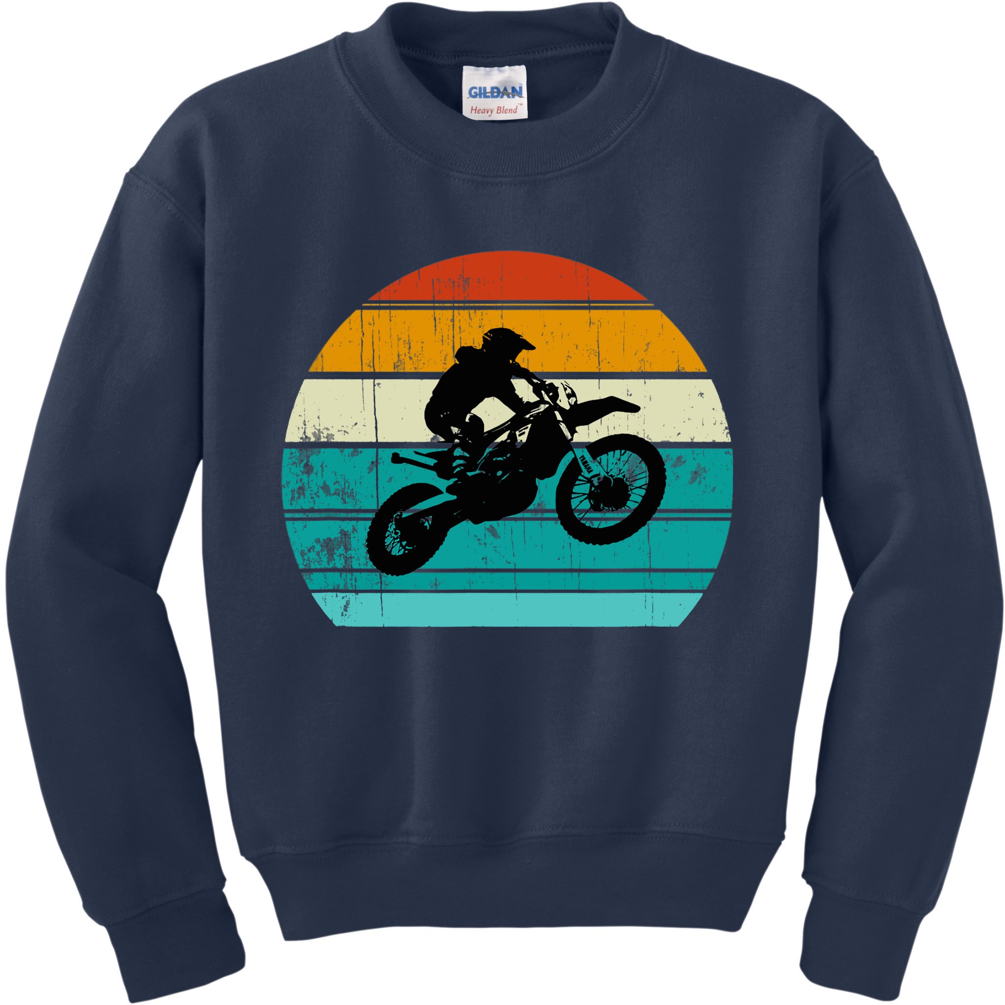 Dirt Bike Motocross Motorcycle Vintage Retro Boy Kids Sweatshirt