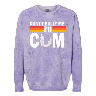 Don't Bully Me I'll Cum Retro Anti Bullying Colorblast Crewneck Sweatshirt