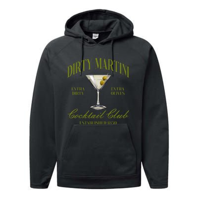 Dirtyy Bachelorette Martini Cocktail Club Martini Drinking Performance Fleece Hoodie