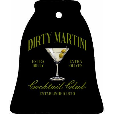 Dirtyy Bachelorette Martini Cocktail Club Martini Drinking Ceramic Bell Ornament