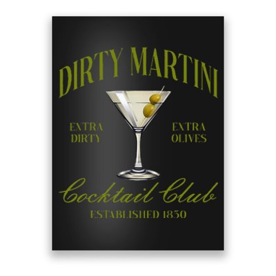 Dirtyy Bachelorette Martini Cocktail Club Martini Drinking Poster